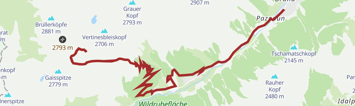 Route map: Bike & Hike Ischgl - Hohe Köpfe